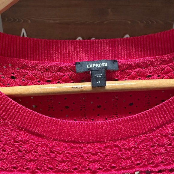 Express Pink Sleeveless Crochet Top - Picture 3 of 4